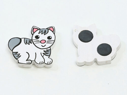 MAGNET-KOČIČKA BÍLO-ŠEDÁ