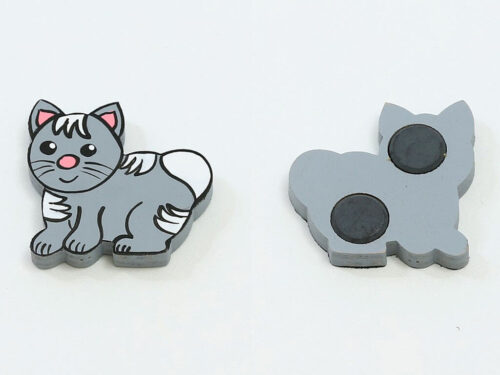 MAGNET-KOČIČKA ŠEDO-BÍLÁ