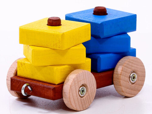 Alternative view of Vagonek-3-modrá žluté kostky